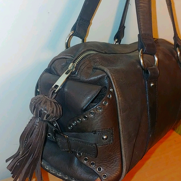 ABS Handbags - Vintage tassle leather bag